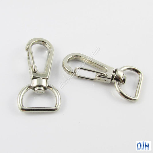 Bulk Lobster Swivel Clasp D Ring Key Ring Keychain Lanyard 37x15mm Silver Tone