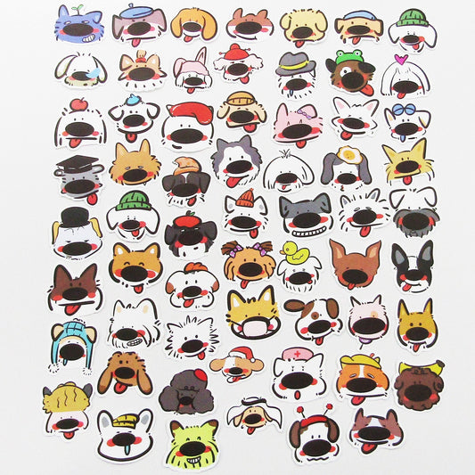 60pcs Cartoon Dog Sticker Bundle Schoolbooks Cards Junk Journal
