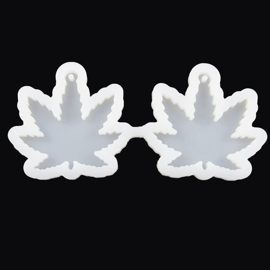 Hemp Leaf Pendant Earring Silicone Mould for Epoxy Resin