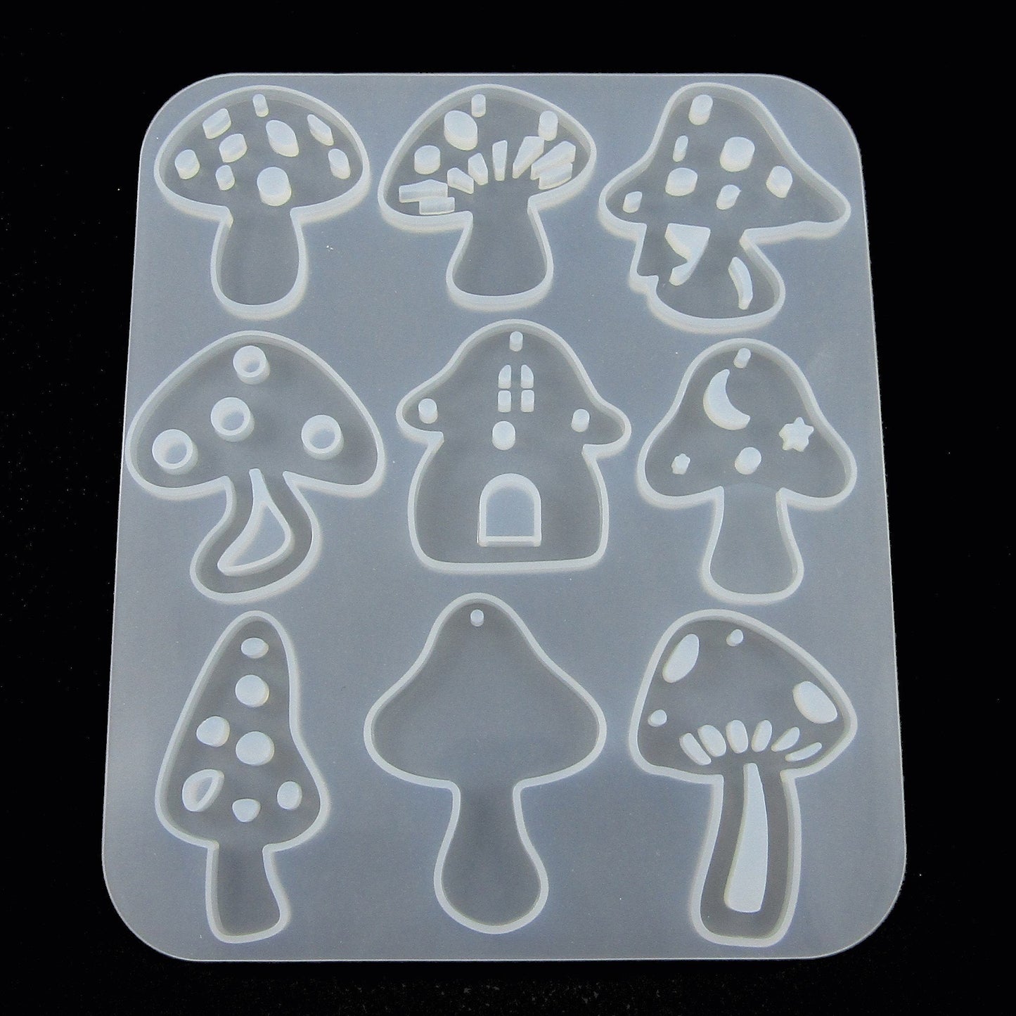 Toadstool Mushroom Pendants Earring Silicone Mould UV or Epoxy Resin
