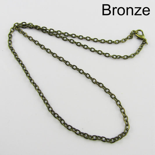 Bulk 10pcs Cable Chain Link Necklace 45cm Parrot Clasp Select Colour