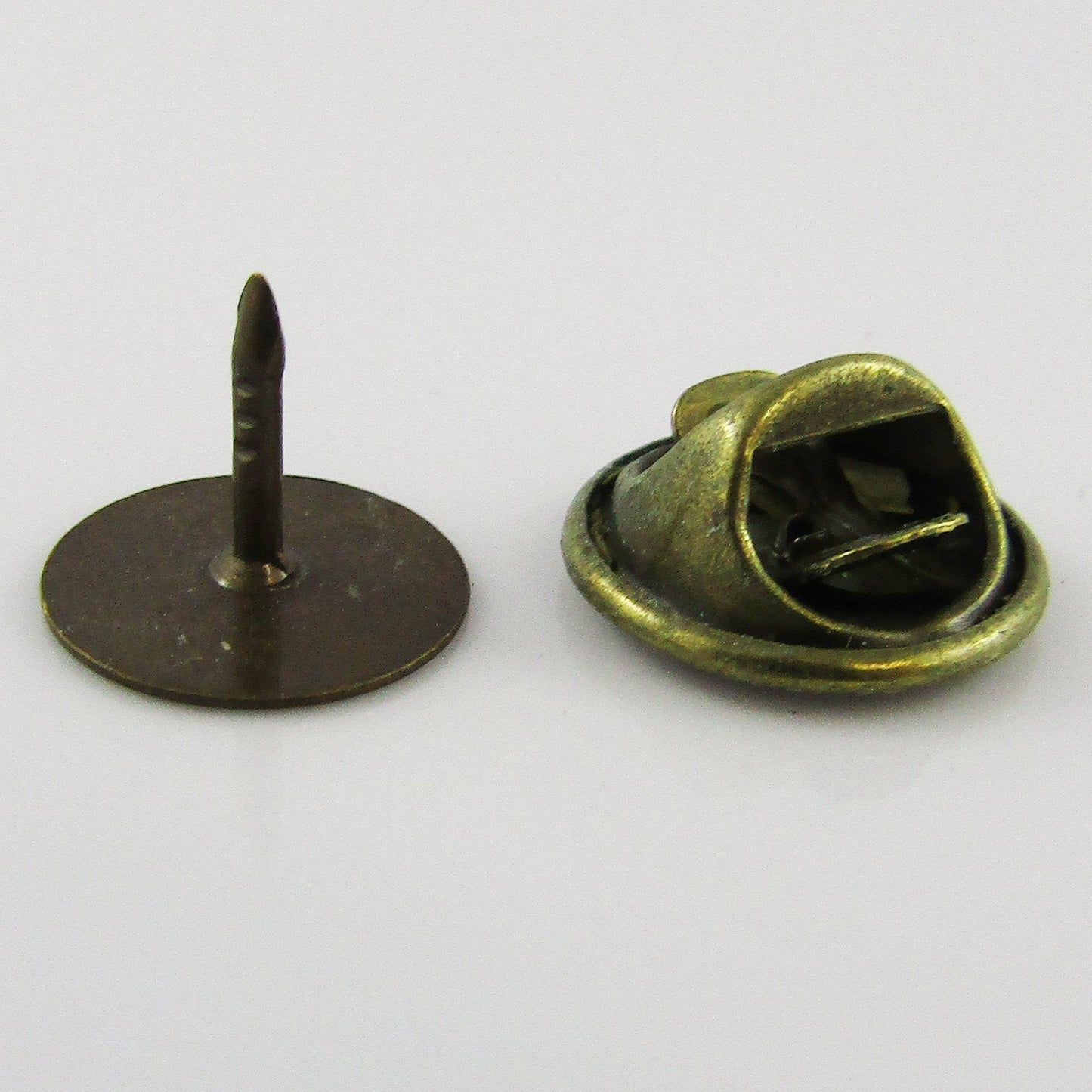 Bulk 10pk Butterfly Clasp Collar Lapel Pin Brooch 10mm Glue Pad Bronze
