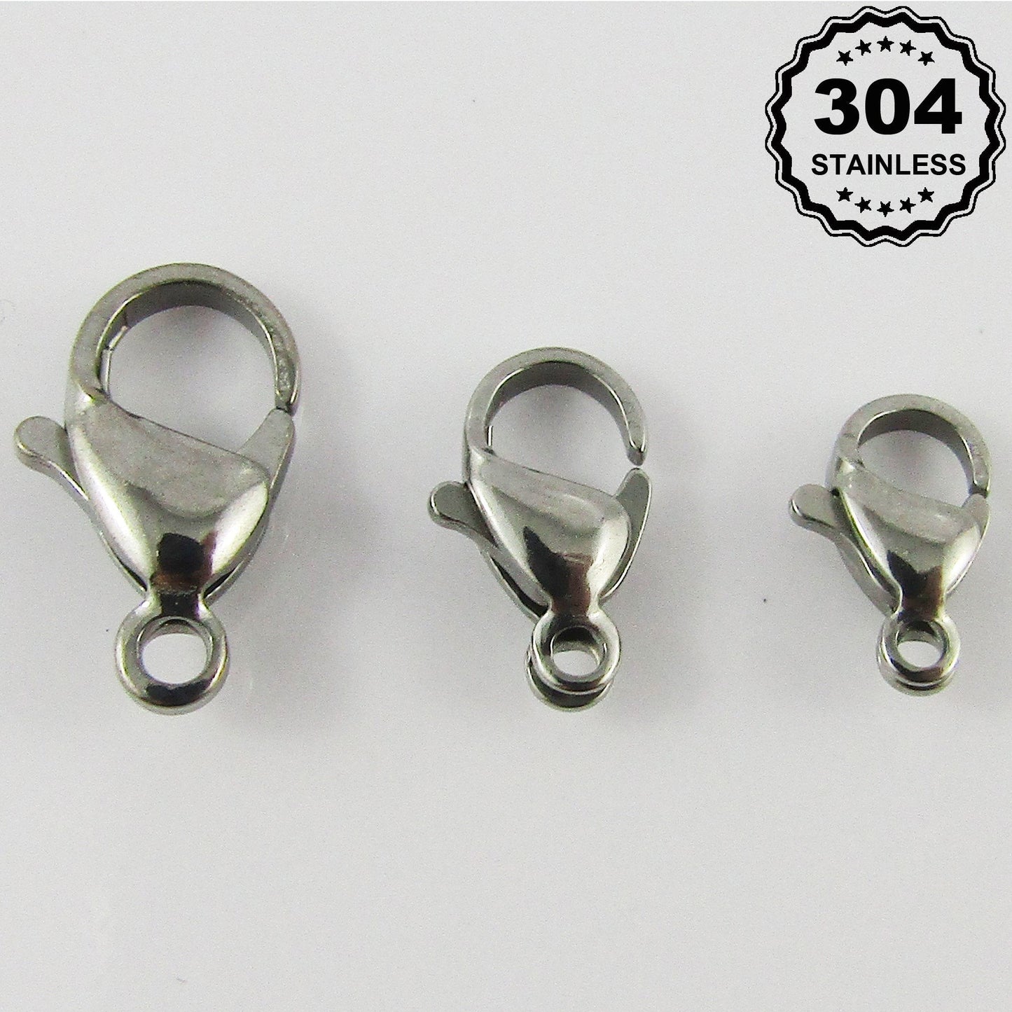 Stainless Steel Parrot Lobster Clasps Findings 20 Pieces Select Size