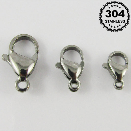 Stainless Steel Parrot Lobster Clasps Findings 20 Pieces Select Size