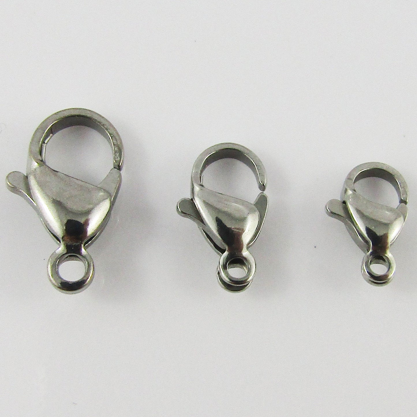 Stainless Steel Parrot Lobster Clasps Findings 20 Pieces Select Size