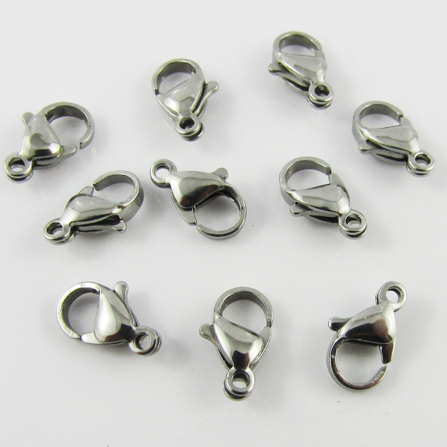 Stainless Steel Parrot Lobster Clasps Findings 20 Pieces Select Size