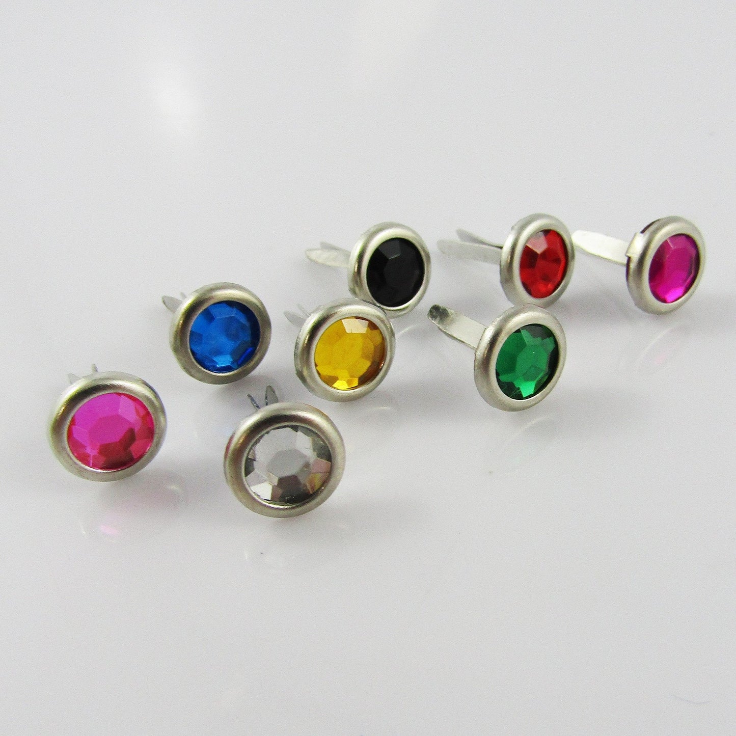 20pcs Rhinestone Brads 8mm Scrapbooking Card Making etc Select Colour