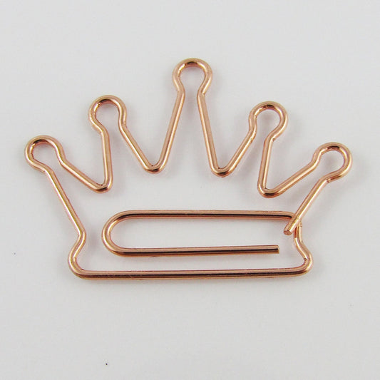 6pcs Rose Gold Princess Crown Paper Clip Photo Clip 28x37mm Journal Scrapbook