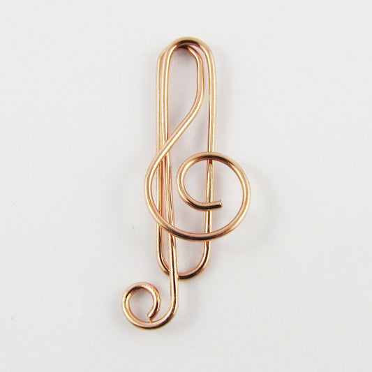 6pcs Rose Gold Treble Clef Music Paper Clip Photo Clip 36x12mm Journal Scrapbook