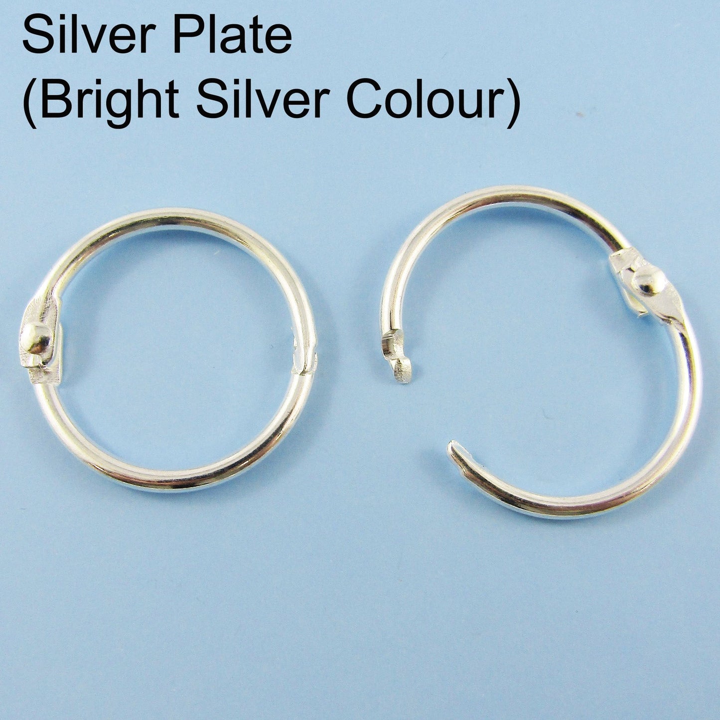 Bulk 10pcs Hinged Ring Iron Silver Plated, 30 x 2mm Keychain and Scrapbooking