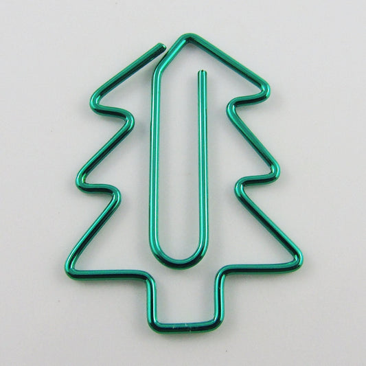 6pcs Metallic Christmas Tree Paper Clip Photo Clip 33x25mm Journal Scrapbook
