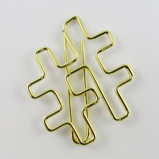6pcs Gold Puzzle Piece Paper Clip Photo Clip 29x25mm Journal Scrapbook