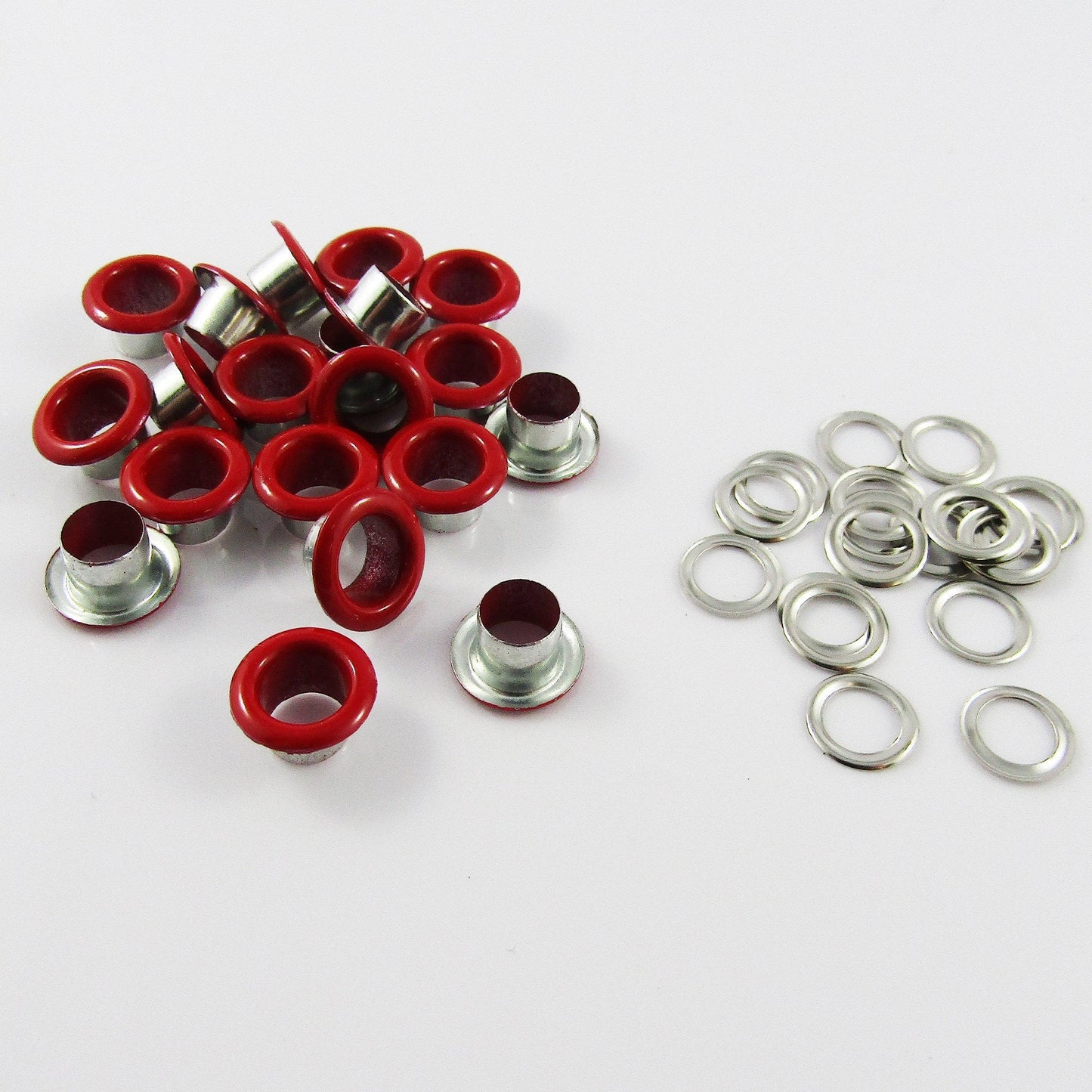 50pcs Red Eyelet Finding 10.5mm Hole 6mm Craft Cards Junk Journals etc