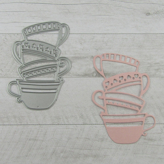 Tea Party Tea Cups Cutting Die Carbon Steel Scrapbooking Card Making etc
