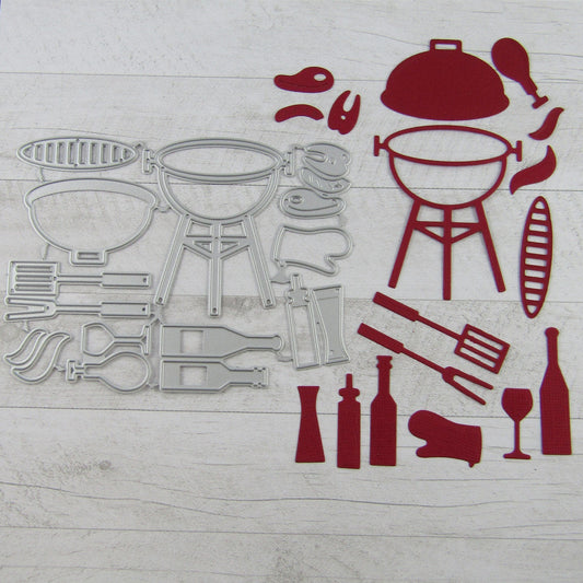 Aussie BBQ & Tools Cooking Cutting Die Carbon Steel Scrapbooking Card Making etc