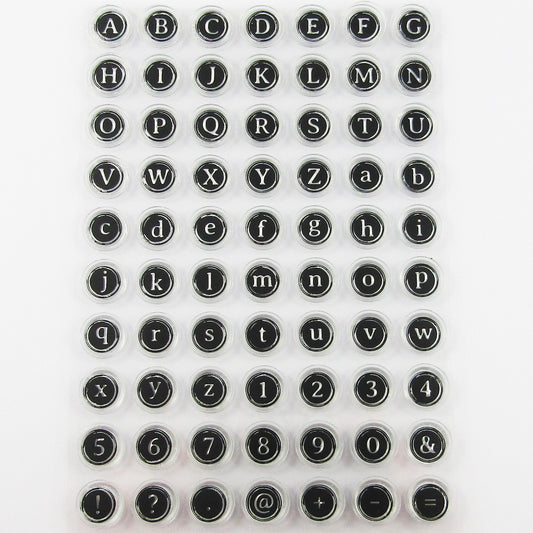 Typewriter Key Alpha Numeric Clear Stamp Sheet Silicone Journal Scrapbook Cards