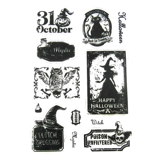Halloween Witch Garden Clear Stamp Sheet Silicone Journal Scrapbook Cards