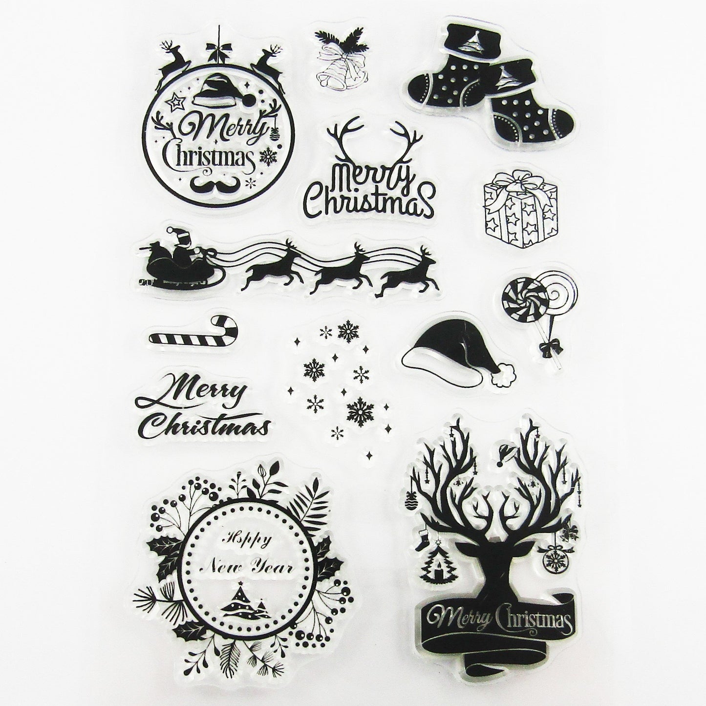 Christmas Reindeer Clear Stamp Sheet Silicone Journal Scrapbook Cards
