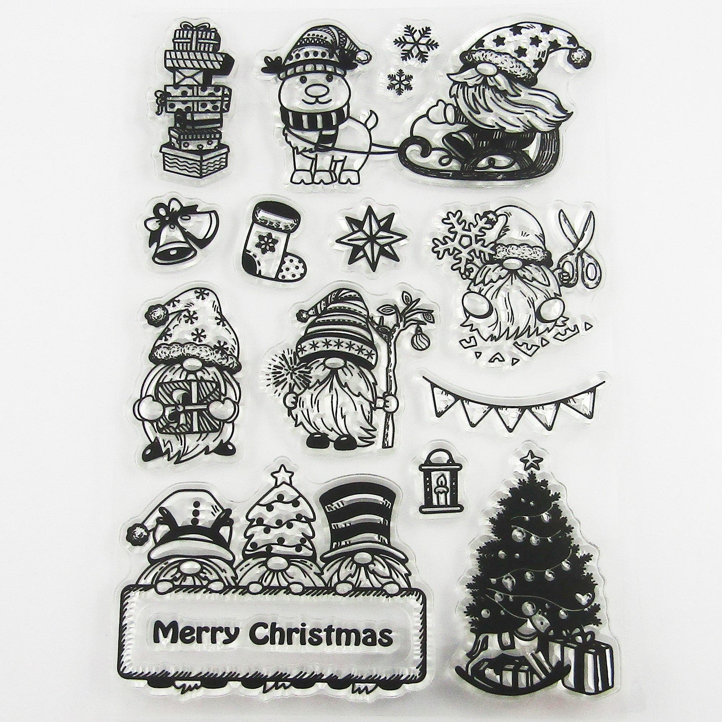 Christmas Gnomes Clear Stamp Sheet Silicone Journal Scrapbook Cards