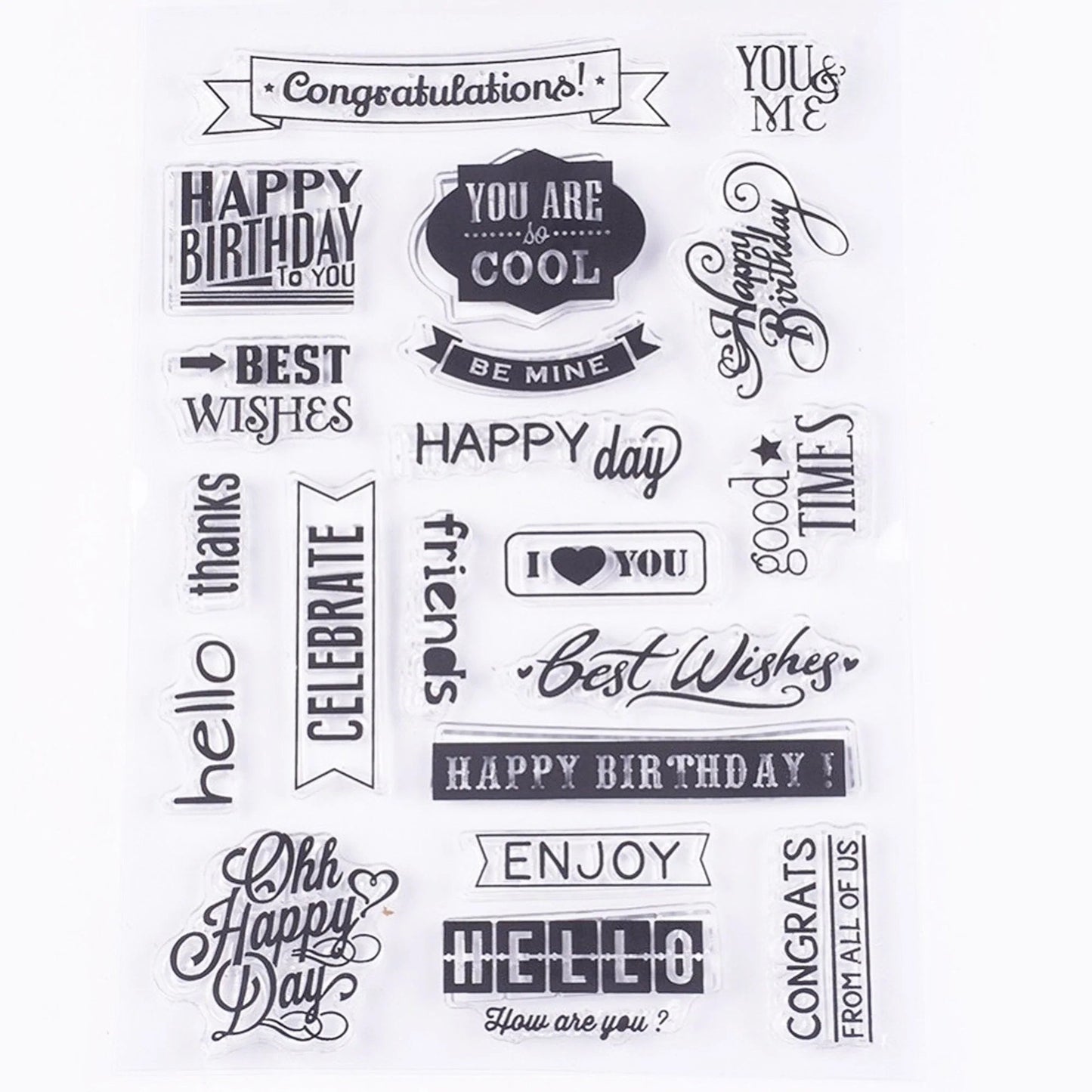Birthday Messages Clear Stamp Silicone Rubber Scrapbooking Card Making