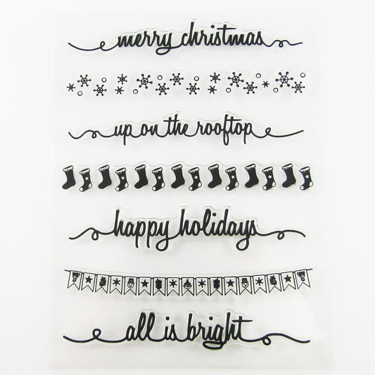 Christmas Messages Borders Clear Stamp Silicone Rubber Scrapbooking Card Making