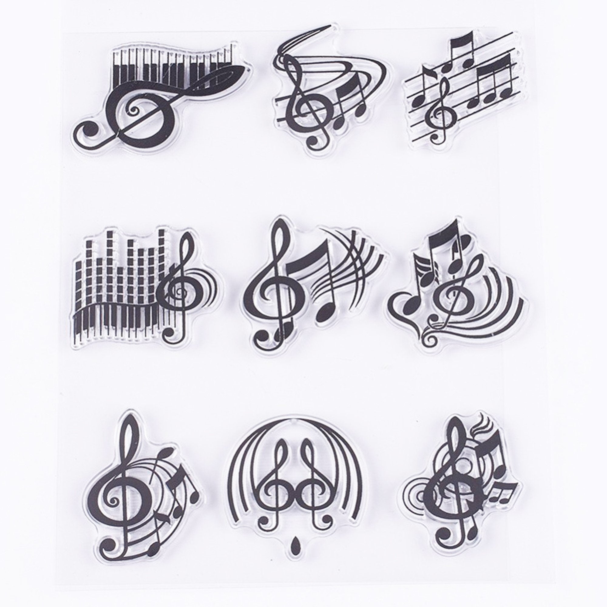 Emblems On Notes Music Note Symbols Clear Stamp Silicone Rubber Scrapbooking Card Makin ...