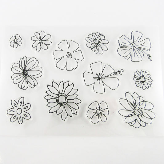 Tropical Flowers Clear Stamp Silicone Rubber Scrapbooking Card Making