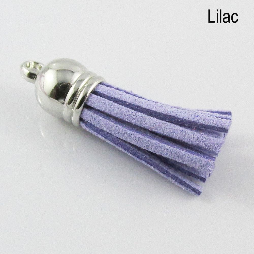 10pce Faux Suede Tassel 35-37mm CCB Acrylic Cap Pick Colour Fashion Accessory