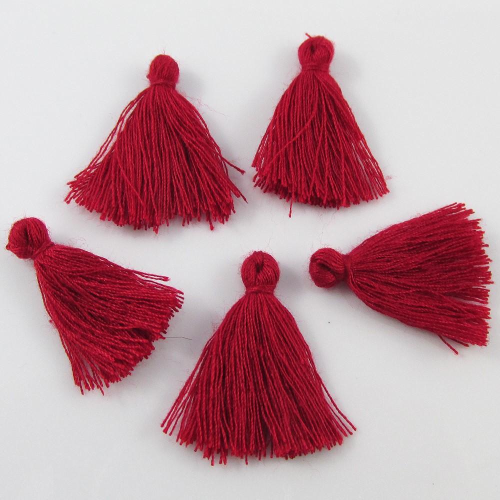 Cherry Red Cotton Tassel Approx 25-30mm Suit Earring, Bracelet & More Select Qty