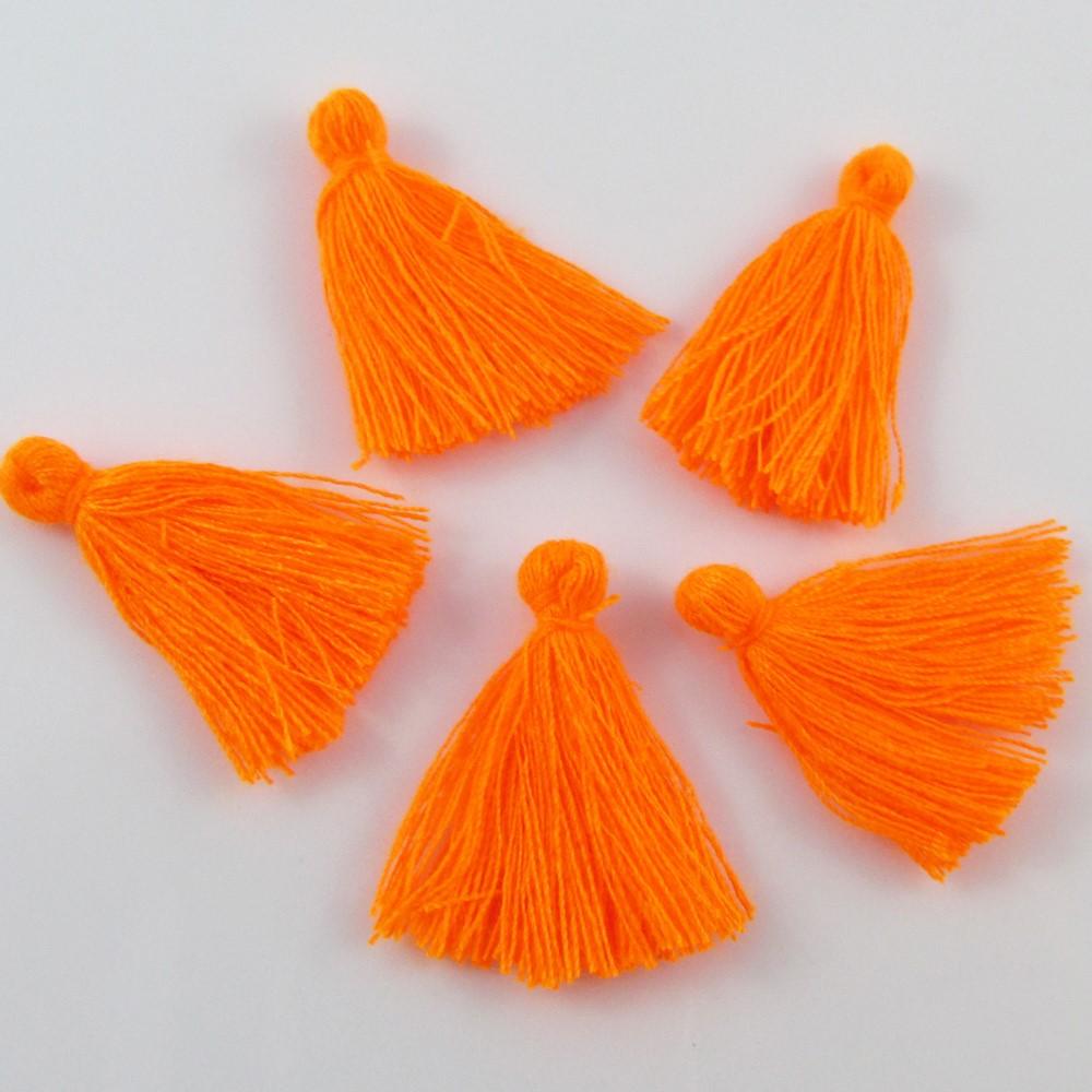 Fluro Orange Cotton Tassel Approx 25-30mm Suit Earring, Bracelet & More Pick Qty