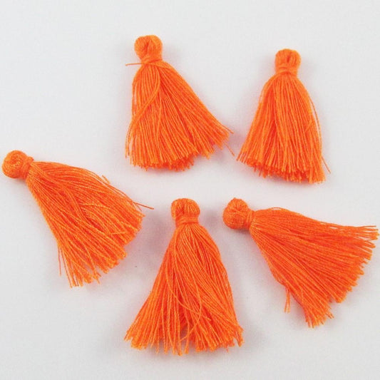 Orange Cotton Tassel Approx 25-30mm Suit Earrings, Bracelets & More Select Qty