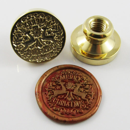 Christmas Reindeer Wax Seal Stamp Head BRASS 25x15mm for Wax Seal Cards Journal