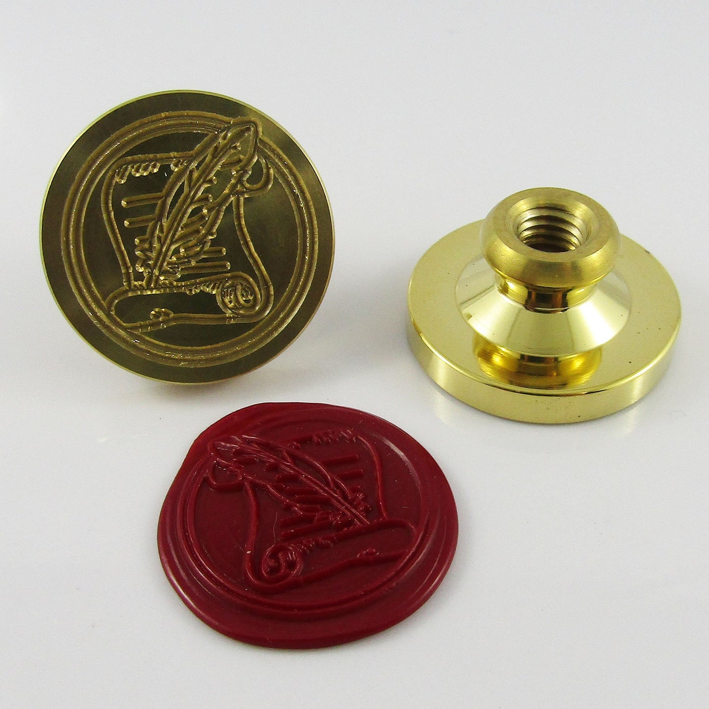 Scroll Quill Wax Seal Stamp Head BRASS 30x14mm Wax Seal Cards Journal