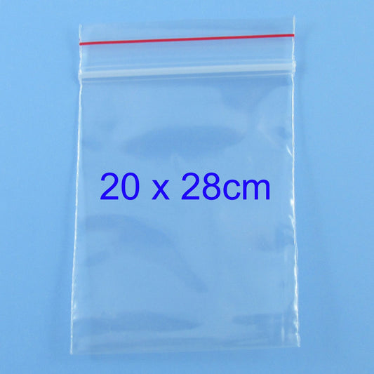 200 x Bulk Resealable Zip Lock Plastic Bags 200mm x 280mm Ziplock Reseal Clip