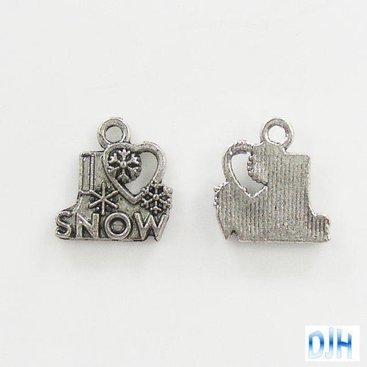Bulk I Love Snow Charm Pendant Select Qty