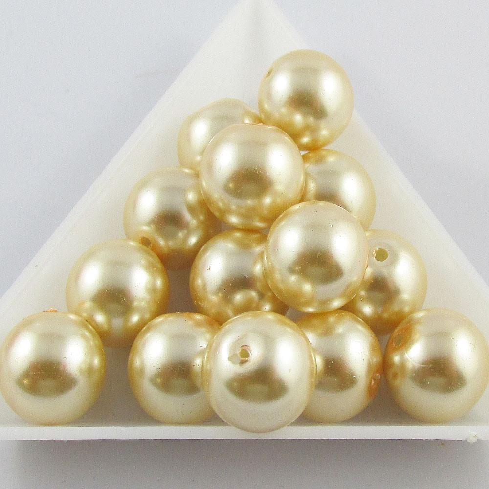 50g 22+ pcs Round Glass Pearl Beads 11mm Select from 12 colours