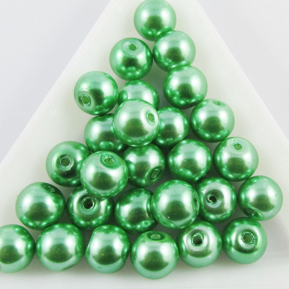50g 70+ pcs Round Glass Pearl Beads 7mm Select from 12 colours