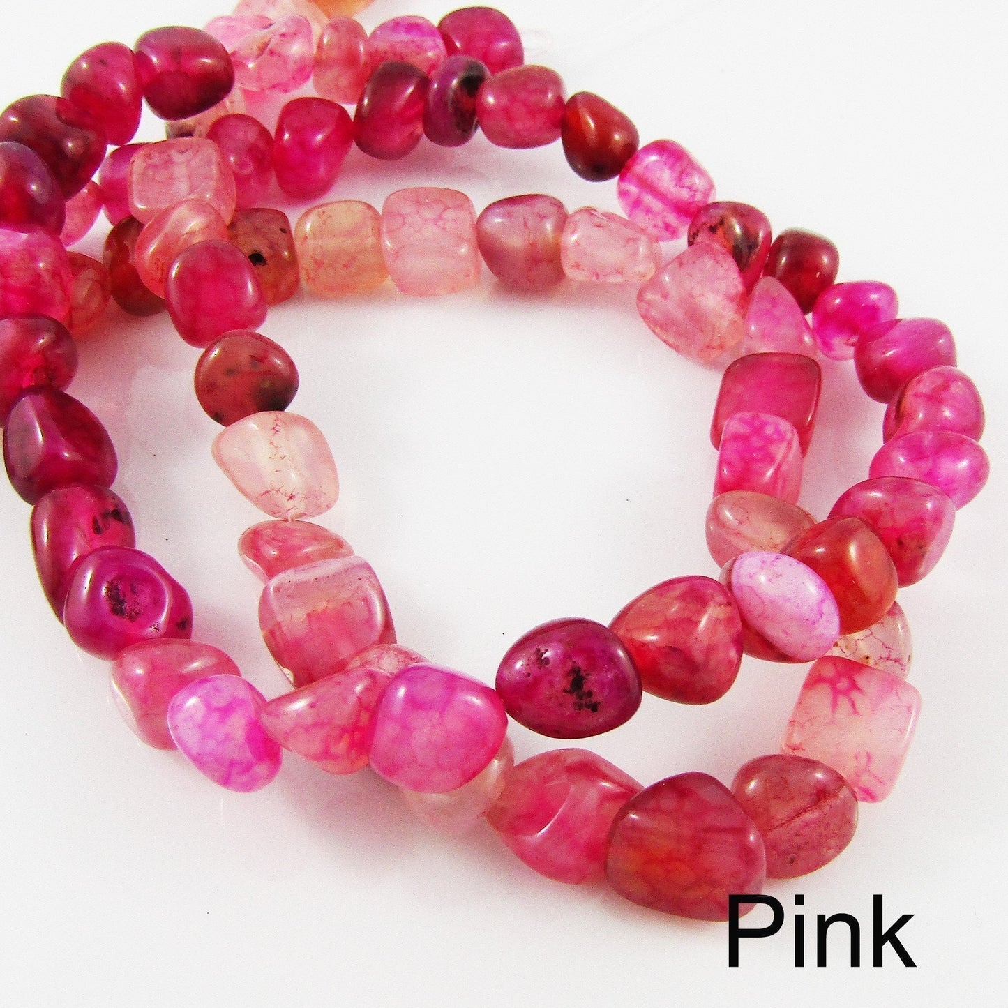 Natural Agate Nugget Bead Heat Dyed Size varies 8 to 12 mm Select colour