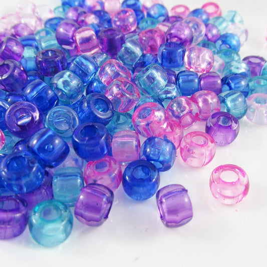 50g 185+pcs Acrylic Barrel Craft Beads Transparent 8x6mm Hole 3.5mm