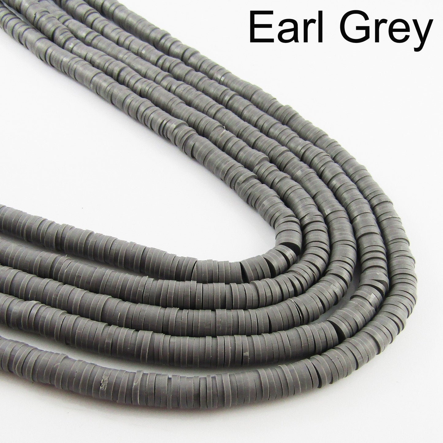 One Strand 330pcs Wafer Disc Earl Grey Polymer Clay Beads Katsuki Bead 6mm