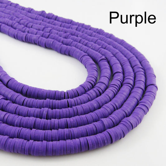 One Strand 330pcs Wafer Disc Purple Polymer Clay Beads Katsuki Bead 6mm