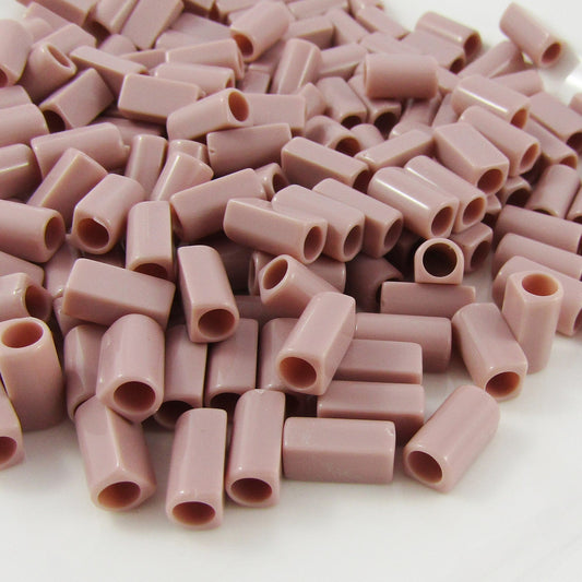 50g 259+pcs Acrylic Tube Beads Large Hole Opaque Dusty Pink 11x6mm Hole 3.8mm