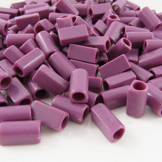 50g 259+pcs Acrylic Tube Beads Large Hole Opaque Mulberry 11x6mm Hole 3.8mm