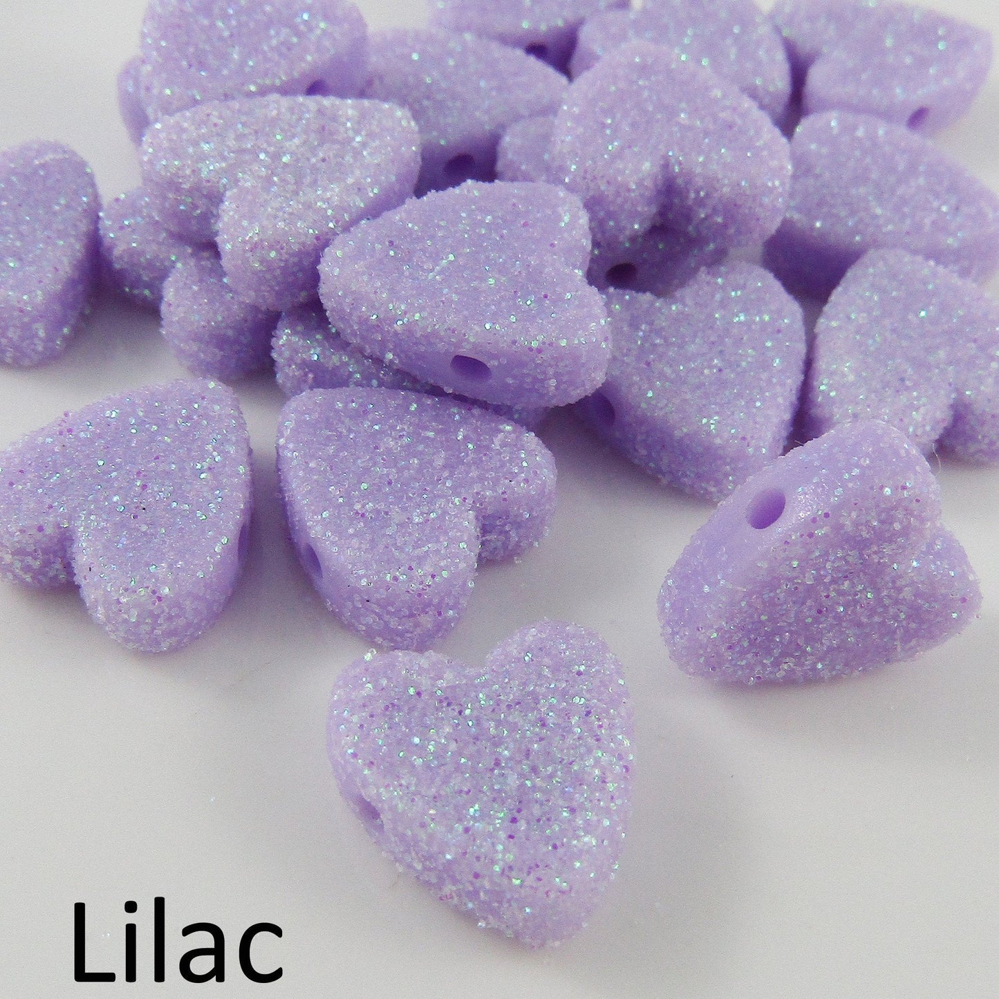 Bulk 20pcs Glitter Love Heart Bead Acrylic Opaque 13x13mm Hole 1.5mm Pick Colour