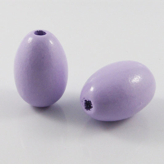 10pcs Hemu Wood Lilac Easter Egg Bead Craft 28x19mm Hole 4mm