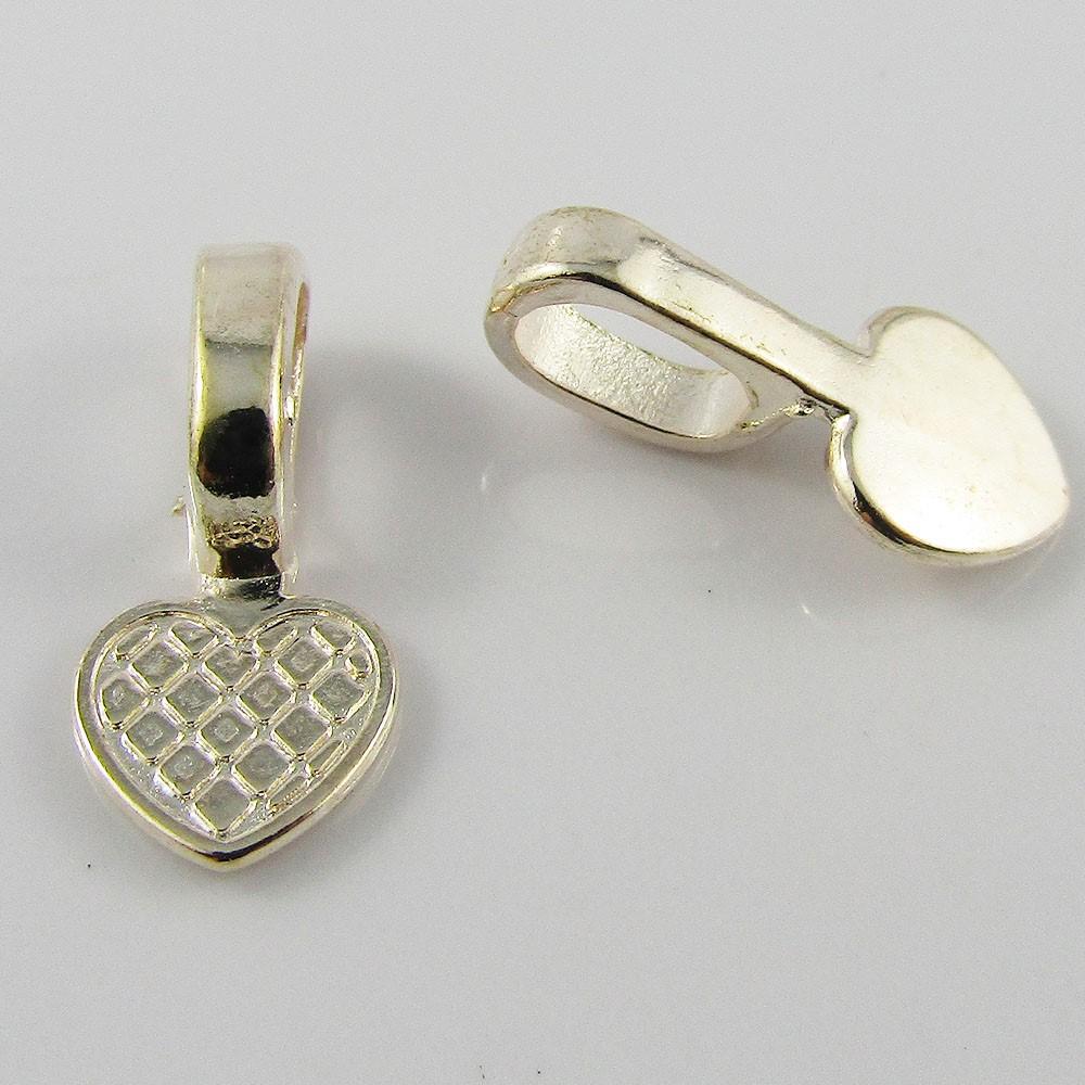 20pk Pendant Bail Findings with Heart Shaped Glue Pad Light Gold 22x10mm