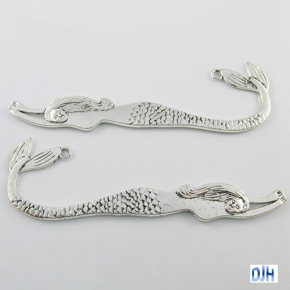Bulk Mermaid Bookmark 117mm Antique Silver Finish Suit Beading Select Qty 1/5/10