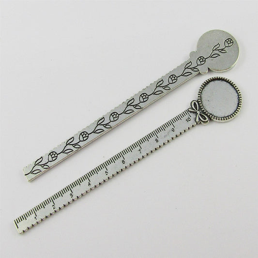 Bulk Cabochon Setting Bow Ruler Bookmark 130mm Fit 20mm Cabochons Select Qty