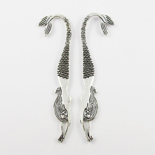 Bulk Mermaid Bookmark 82mm Antique Silver Finish Select Qty 1/5/10
