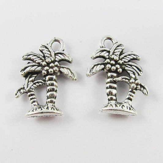 Bulk Coconut Trees Charm Pendant Tropical Island 13x18mm Select Qty